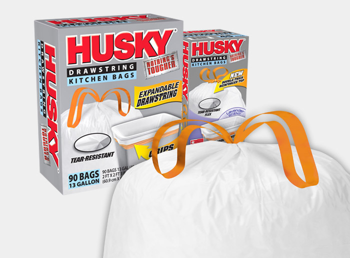  Husky Heavy Duty Clean-Up Trash Bag, Polyethylene